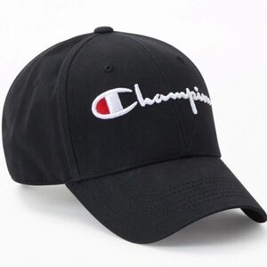 Champion Black Cap w/ Leather Strap